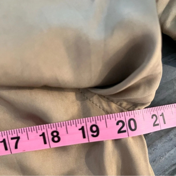 Banana Republic Holiday 2021 Utility Flo Rayon Khaki Twill Dress Balloon Sleeves - Picture 6 of 10